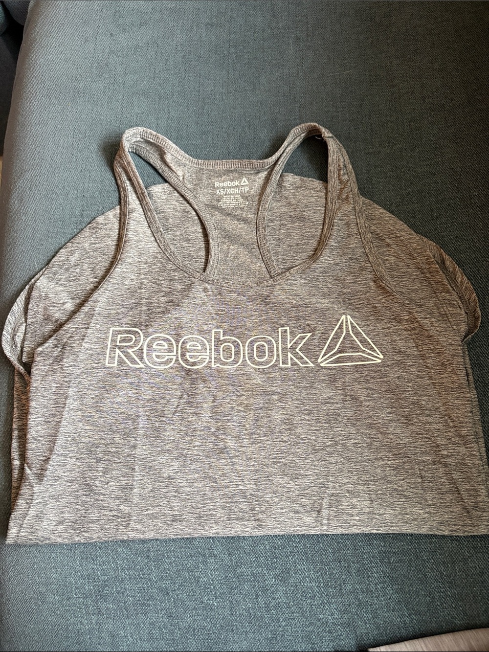 Reebok Heather Gray Racerback Logo Tank